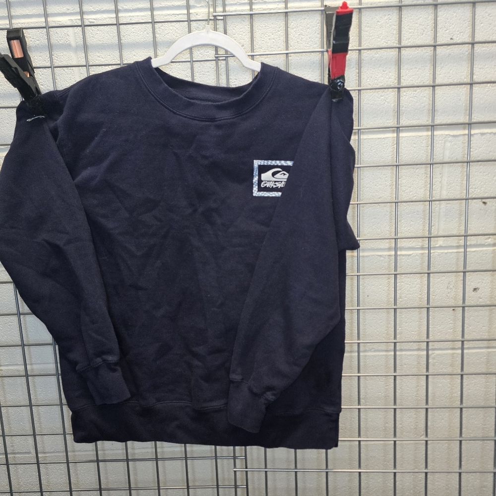 Quiksilver - Checkered Stamp Crewneck Y2K  Sweatshirt - Black - Size MEDIUM